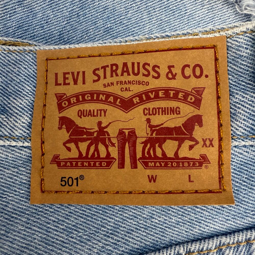 Levi's 501XX Shorts Women's 27 (4) Light Blue 2.5" Short Button Fly 80s Summer - Picture 3 of 13